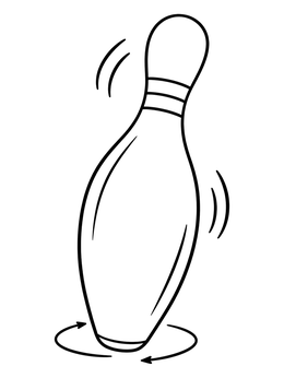 Free printable Spinning Bowling Pin In Motion coloring page