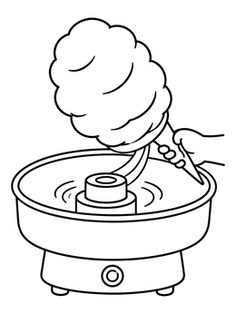 Free printable Spinning Cotton Candy Machine coloring page