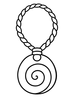 Free printable Spiral Pendant Cord Necklace coloring page