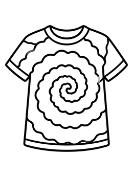 Free printable Spiral Tie Dye T Shirt coloring page
