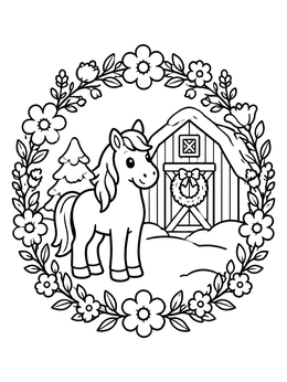 Free printable Cute Pony By Winter Barn coloring page