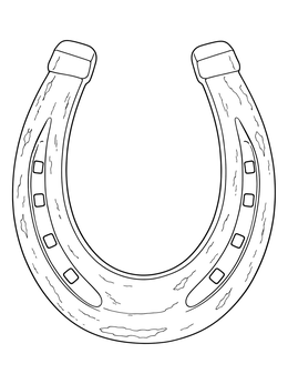 A detailed rustic horseshoe in this spirit coloring page.