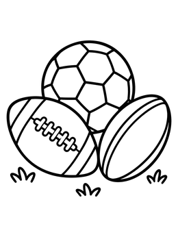 Free printable Collection Of Assorted Sports Balls coloring page