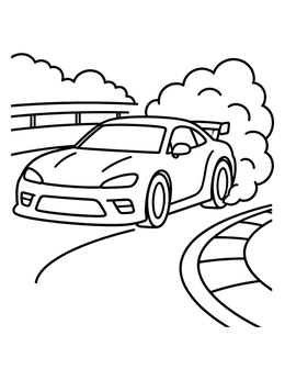 Free printable Sports Car Drifting On Track coloring page