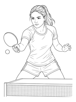 A young woman prepares to hit a ball in this sports coloring page.