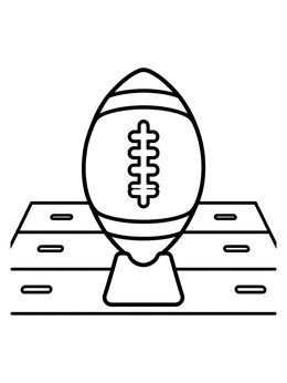 Free printable American Football On Kicking Tee coloring page