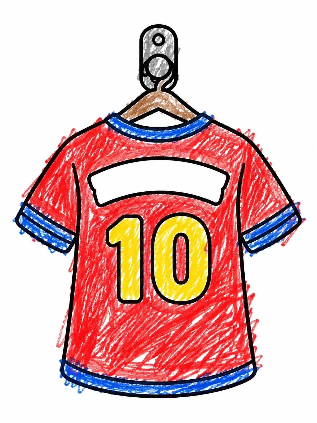 Colored example of the Sports Jersey On Locker Hook coloring page