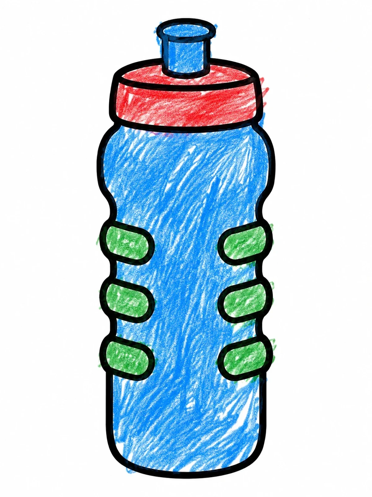 Colored example of the Sports Water Bottle For Lacrosse coloring page