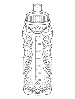 Free printable Sports Water Bottle With Patterns coloring page