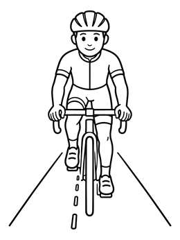 Free printable Young Cyclist Riding Road Bike coloring page