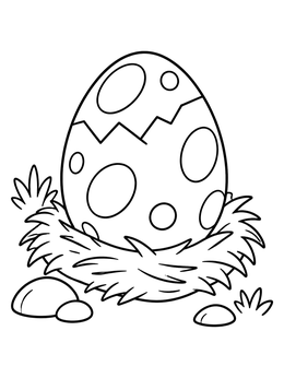 Free printable Spotted Dinosaur Egg In Nest coloring page