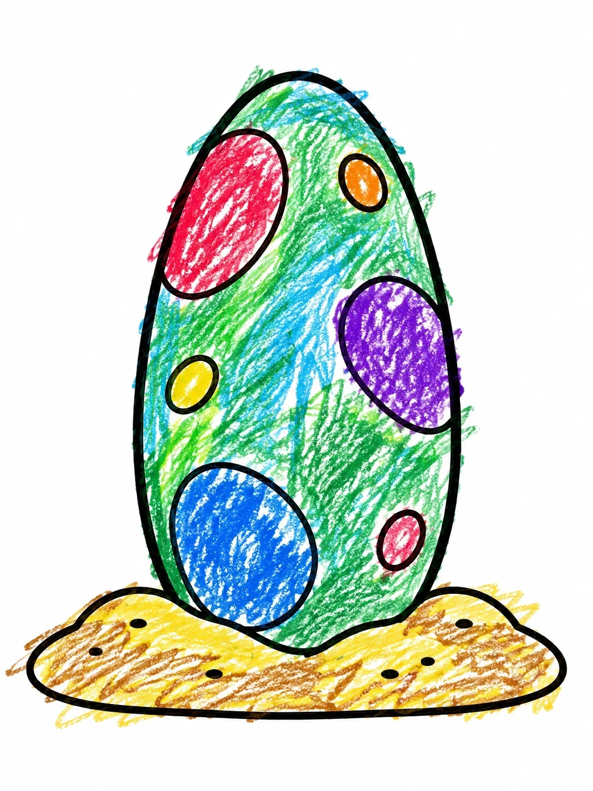 Colored example of the Spotted Dinosaur Egg In Sand coloring page