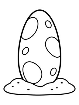 Free printable Spotted Dinosaur Egg In Sand coloring page
