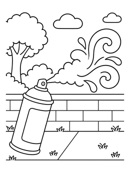 Free printable Spray Paint Can With Swirls coloring page