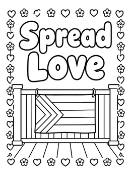 Free printable Spread Love Porch Pride Flag coloring page