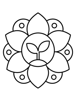 Free printable Sprout Flower Mandala coloring page