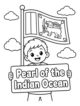 Free printable Boy Holding Pearl Of The Indian Ocean Sign coloring page