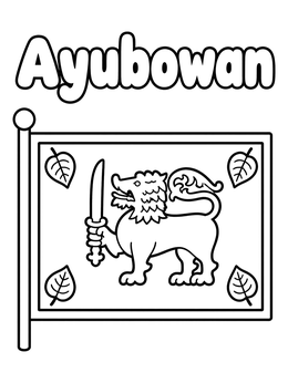 Free printable Sri Lanka Flag With Ayubowan Greeting coloring page