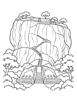 Free printable Sigiriya Lion Rock Fortress coloring page