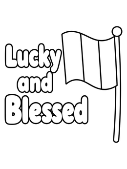 Free printable Irish Flag Lucky And Blessed coloring page