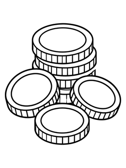 Free printable Stack Of Shiny Gold Coins coloring page