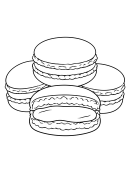 Free printable Stack Of Sweet French Macarons coloring page