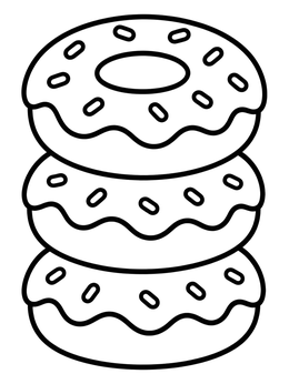Free printable Stack Of Three Glazed Donuts coloring page