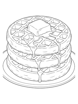 Free printable Stack Of Waffles With Melting Butter coloring page