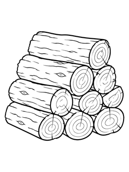 Free printable Neatly Stacked Firewood Logs coloring page