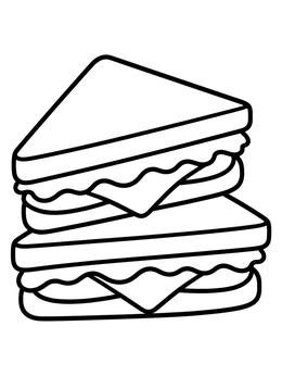 Free printable Stacked Triangular Sandwich Halves coloring page