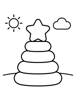 Free printable Stacking Ring Toy With Star coloring page