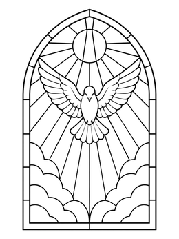 Free printable Stained Glass Holy Spirit Dove coloring page