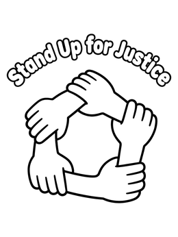 Free printable Stand Up For Justice Unity Circle coloring page