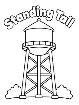 Free printable Standing Tall Water Tower coloring page