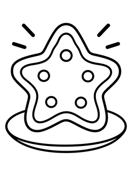 Free printable Star Sugar Cookie On A Plate coloring page