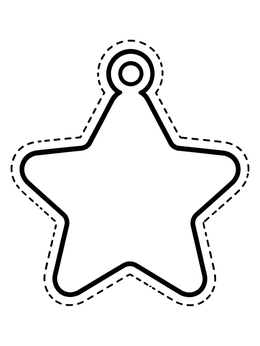 Free printable Star Tree Ornament Cutout Outline coloring page