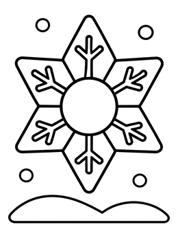 Free printable Star Snowflake Over Snowdrift coloring page