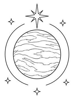 Free printable Morning Star Venus Over Planet coloring page
