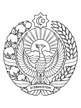 Free printable State Emblem Of Uzbekistan coloring page