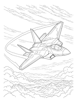 Free printable Stealth Fighter Jet High Altitude Bank coloring page