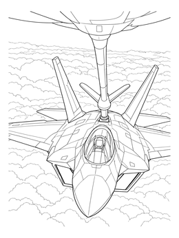 Free printable Fighter Jet Mid Air Refueling coloring page