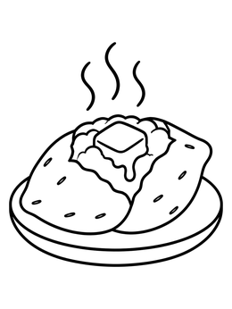 Free printable Steaming Baked Sweet Potato With Butter coloring page