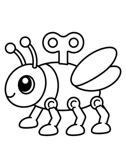 Free printable Cute Wind Up Mechanical Bug Toy coloring page