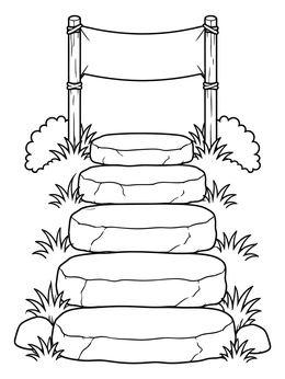 Free printable Stepping Stones Goal Chart With Banner coloring page