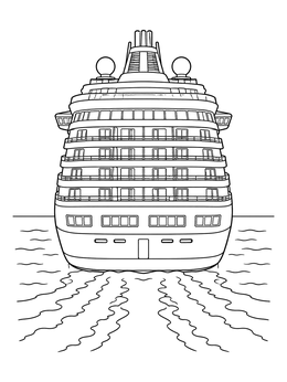 Free printable Stern View Of Cruise Ship coloring page
