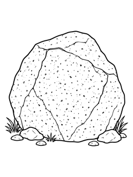 Free printable Large Granite Boulder In Grass coloring page