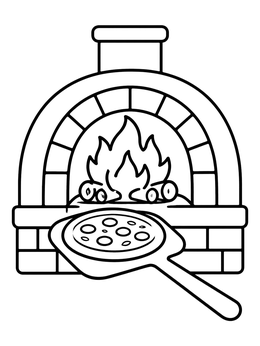 Free printable Stone Pizza Oven With Fire coloring page
