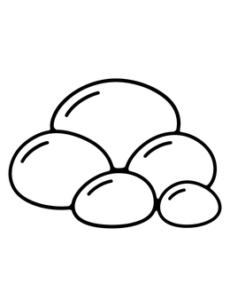 Free printable Smooth River Pebbles Cluster coloring page