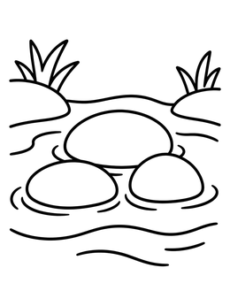 Free printable Smooth River Pebbles In Stream coloring page