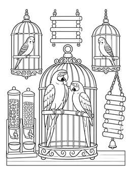 Free printable Pet Shop Parrots And Parakeets coloring page